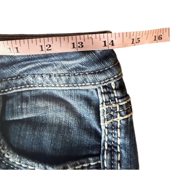 ROCK REVIVAL 💎 Isella Low Rise Skinny Jeans Size 27 Crystal Pocket ✨👖 - Picture 11 of 14